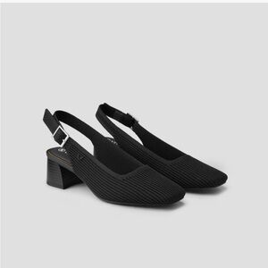vivaia black slingback block heels